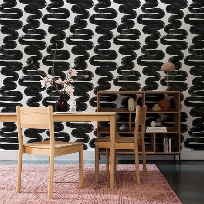 Tempaper x Bobby Berk White & Black Wiggle Room Removable Peel and Stick - Image 9