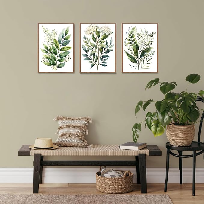 Bwodke Botanical Wall Art Plant Floral Watercolor Poster Canvas Prints Set of 3 - Image 9