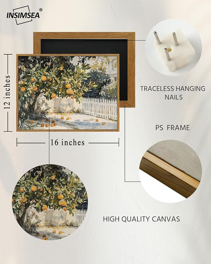 InSimSea Framed Canvas Wall Art Vintage Decor, Classic Rustic Farmhouse Wall - Image 4