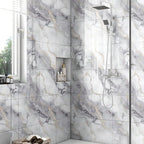 Chejiaye 10pcs Marble Peel and Stick Backsplash Waterproof Washroom Wall Panels - Image 2