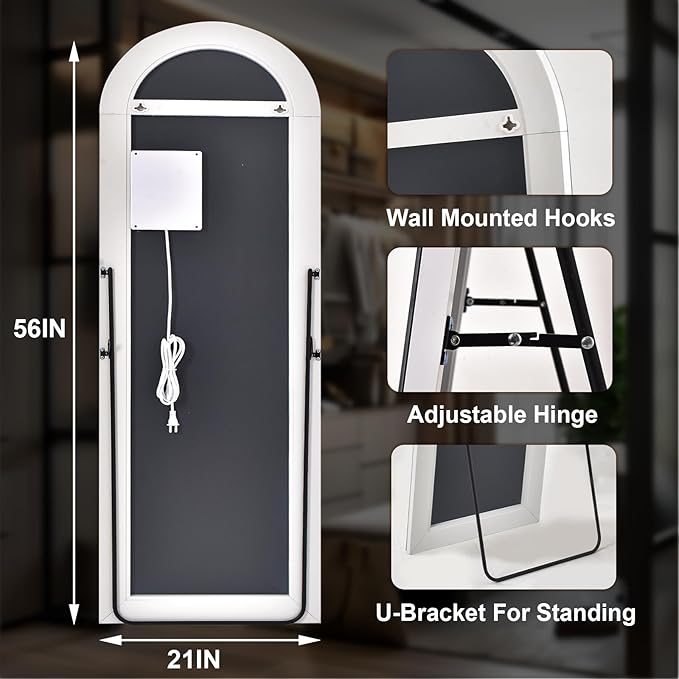 Easly 21"x56" Arched Full Length Mirror - Image 7