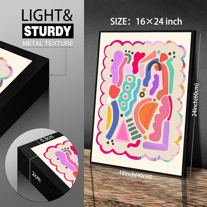 Funky Cute Kids Abstract Wall Art Trendy Bright Colorful Poster 16x24 inch - Image 2