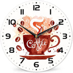 Watercolor Coffee Cup Wall Clock by DEMACYA