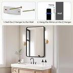 USHOWER Bathroom Mirrors for Over Sink, Metal Frame Rectangle Mirror, Modern - Image 5