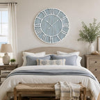 Quelay 30 Inch Coastal Wall Clock, Quiet Ticking Battery Operated, Rustic Retro - Image 5