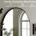 HARRITPURE Arched Wall Mirror 24"x36" – Black Metal Frame Vanity Mirrors - Image 4
