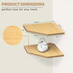 Corner Shelf Wall Mount, Floating Corner Shelves, Rustic Wood Wall Storage - Image 3