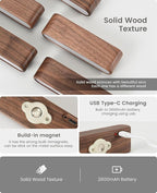 Wood LED Wall Sconce Magnetic 360°Rotate Mounted Mini Lamp Brightness - Image 4