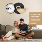 Large Wall Clock Geometric Oversize Modern Clocks Battery Operated Gold Iron - Image 3