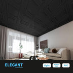 Art3d Drop Ceiling Tiles 24x24 in Black, Wainscoting Panels Glue Up 2x2 - Image 3
