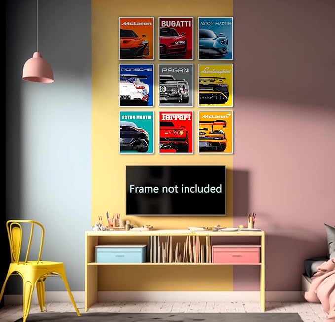 CSLGQGV Car Poster Vintage Racing Car Wall Art Supercar Canvas Prints Painting - Image 2