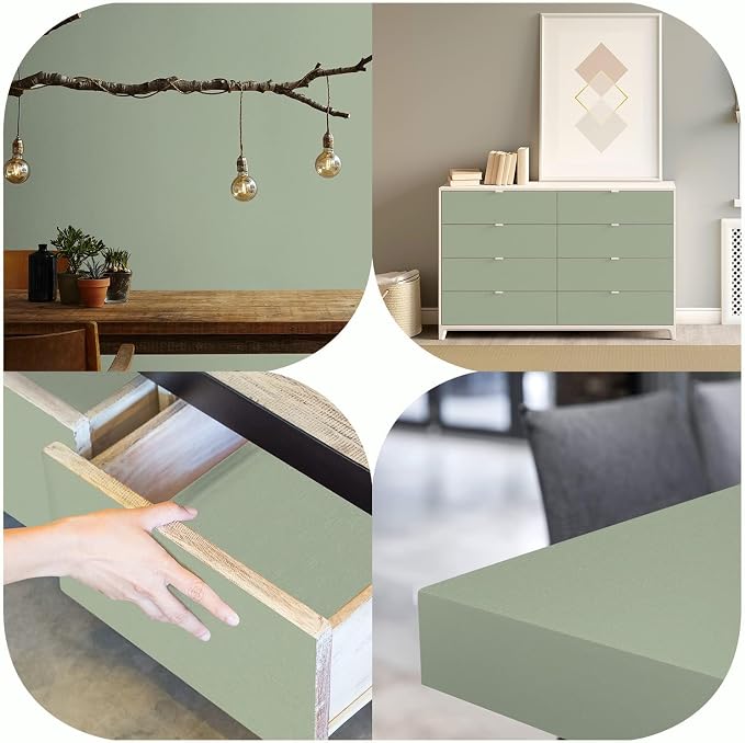 practicalWs Sage Green Wallpaper Stick and Peel Green Contact Paper 17.7'' x - Image 8