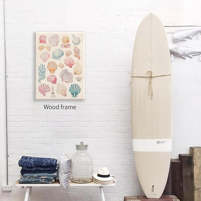 Pink Seashell Posters Coastal Cowgirl Canvas Wall Art Beach House Starfish - Image 6