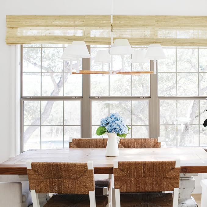 TWOPAGES Woven Bamboo Cordless Roman Shades, Custom No Drill or Motorized Blinds - Image 2