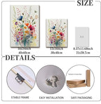 KISSFOX 3 Piece Canvas Wall Art Wildflowers Wall Decor Floral Pictures - Image 4
