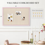 Large Cork Board with Linen, Picture Display Vision Board Corkboards - Image 3