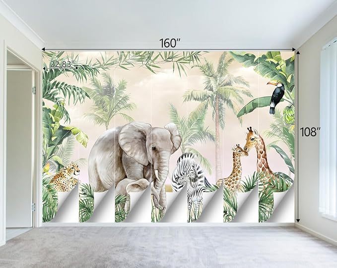 Boys or Girls Cartoon Pine Tree Forest wallpeper Nursery Kids Bedroom wall Mural - Image 4