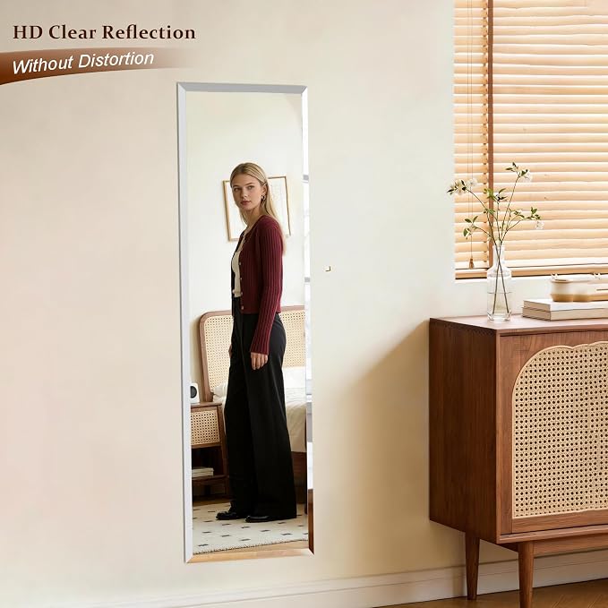 Frameless Mirror Full Length 64”x21”| Wall Mount Mirror Full Length Beveled - Image 3