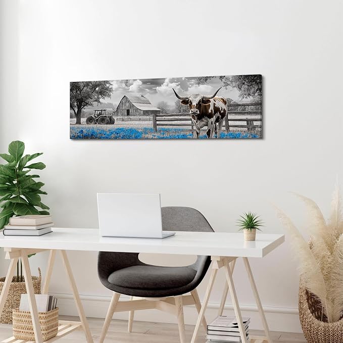 Highland Cow Wall Art Country Barn Truck Pictures - Image 5