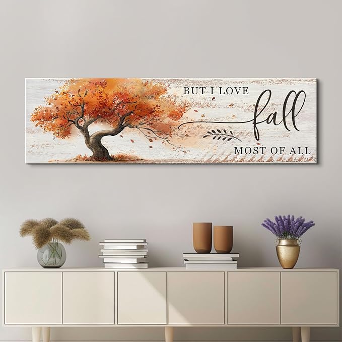 Fall Wall Art Autumn Tree Landscape Wall Decor Vintage Rustic Fall Picture - Image 5