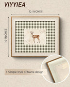 VIYYIEA Framed Wall Art for Living Room, Sika Deer Stamp Canvas Prints - Image 2