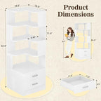 Armocity Corner Bookshelf with Drawers, 7 Tier Corner Book Shelf Display - Image 2