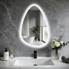 16x24 LED Bathroom Mirror with Lights Irregular, Lighted Bathroom Vanity Mirror by Unknown