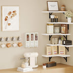 Fixwal Floating Shelves for Wall Set of 5, Rustic Wood Wall Mounted Corner - Image 7