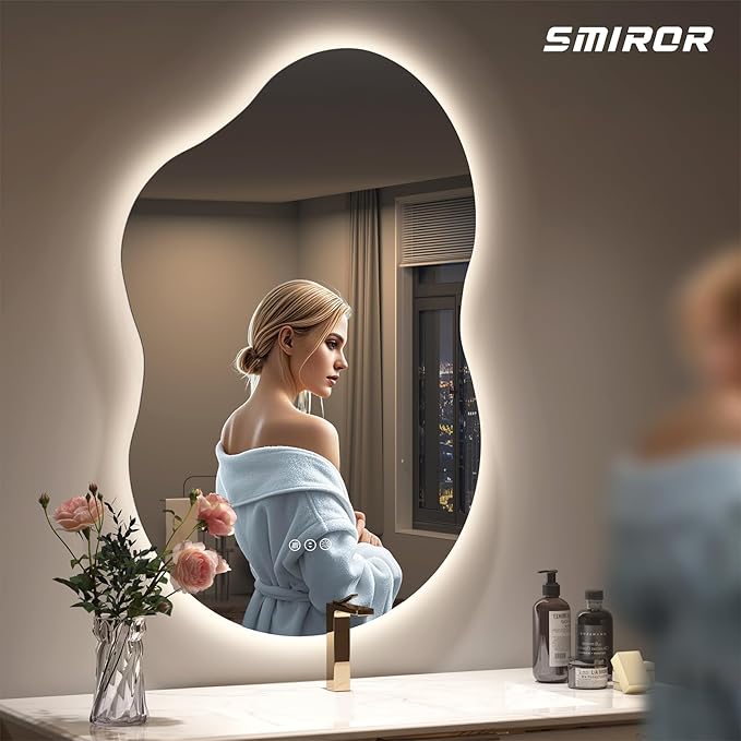 SMIROR Asymmetrical Backlit Bathroom Mirror - Image 2