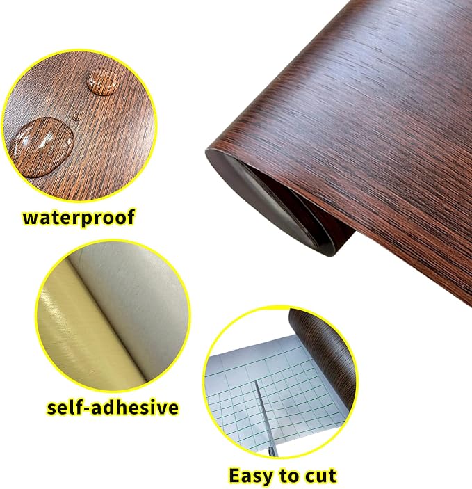 Teemall 10M Wood Grain Removable PVC Waterproof Border Wall Decor Self Adhesive - Image 3