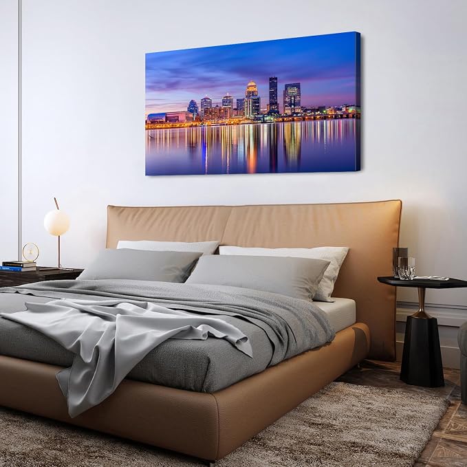 Louisville City Wall Art Sunset Kentucky Decor Colorful Waterfront Park Canvas - Image 2