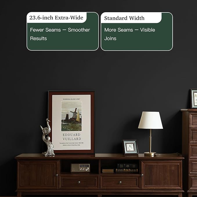 Dimoon 118''x23.6'' Peel and Stick Wallpaper Black Contact Paper - Image 3