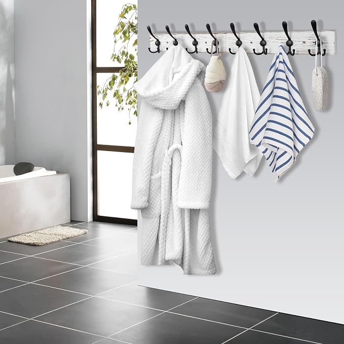 Kuhome 32.2'' Large Coat Rack Wall Mount Coat Hooks - Image 5