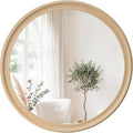 CULER Round Wall Mirrors 24 Inch, Natural Rustic Decorative Transitional Mirror by Culer