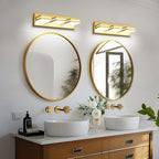 Modern LED Small Bathroom Lights Fixtures 3-Light, Metal Gold Acrylic Wall - Image 7