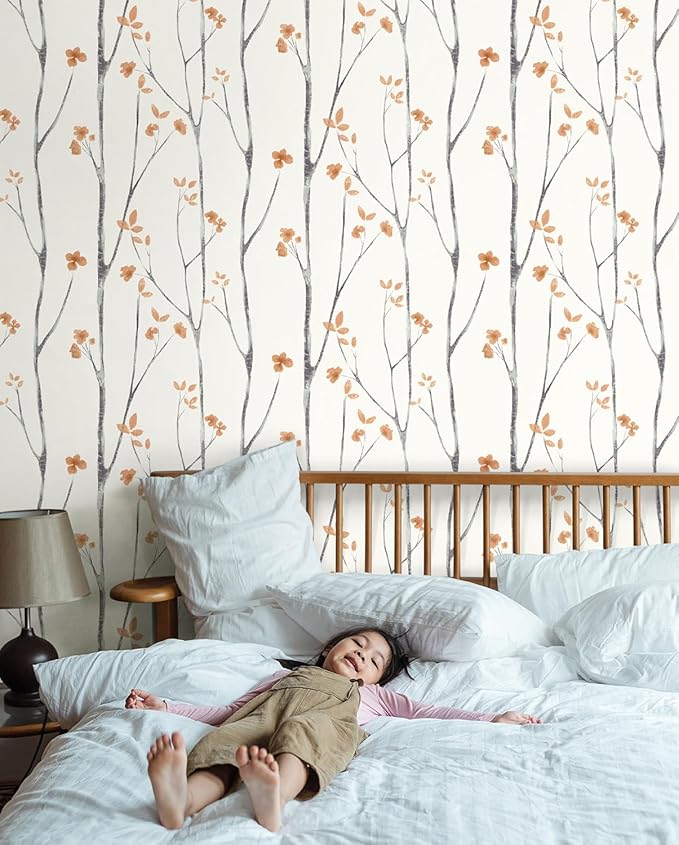 Timeet Floral Wallpaper Peel and Stick Wallpaper Boho 16.14"x393.7" Flower - Image 5
