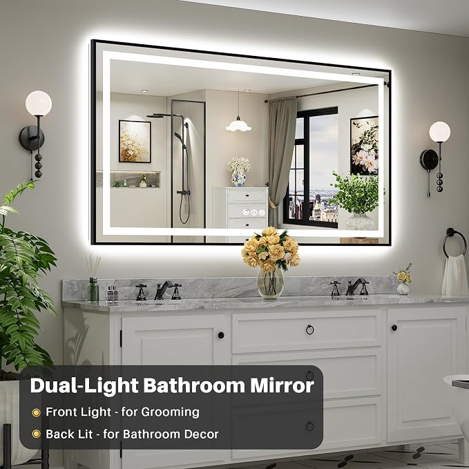 72x40 Inch LED Bathroom Mirror - Image 3
