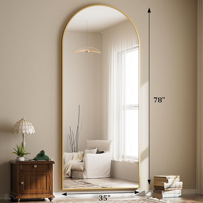 Oversized Full Body Mirror 35x78 inch Arched Full Length Mirror - Image 7
