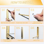 Dntorx 2 Pcs Extended Folding Coat Hooks Wall Mounted, 4.33 in Gold Foldable - Image 5