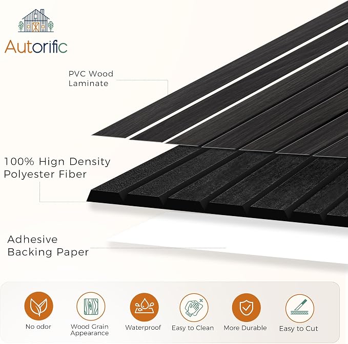 PVC Acoustic Wood Wall Panels, 12 Pack 11.8 x 15.7 x 0.35 Inch Sound Proofing - Image 2