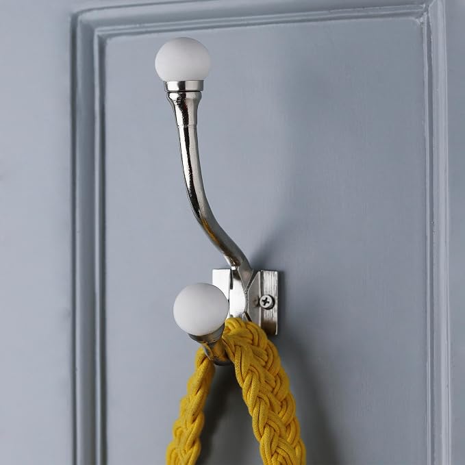 Indian Shelf 6 Pieces Exclusive Ceramic Heavy Duty Decorative Double Wall Hooks - Image 4