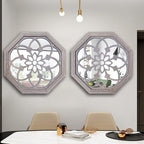 ZOLAPI 2 PCS 20 inch Octagon Wall-Mounted Mirrors, Vintage Farmhouse Mirror - Image 4