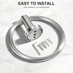 SetSail Towel Holder for Bathroom Wall Silver Towel Ring Stainless Steel Hand - Image 5