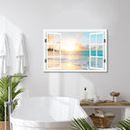 Goldfoilart Ocean Beach Sunset Canvas Wall Art - Image 3