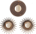 Retor OLD Gold Mirrors for Wall Pack of 3. Round. More Contemporary Sense.Rays by MCCxxii