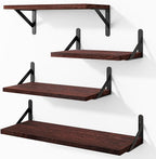 YGEOMER Floating Shelves for Wall, Different Sizes Walnut Red Brown Wall by YGEOMER