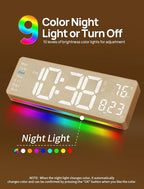 MASHI 2026 Upgrade Digital Wall Clock, Auto-Dimming Wall Clock - Image 3
