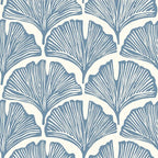 Tempaper x Novogratz Waverly Blue Feather Palm Removable Peel and Stick by TempaperCo