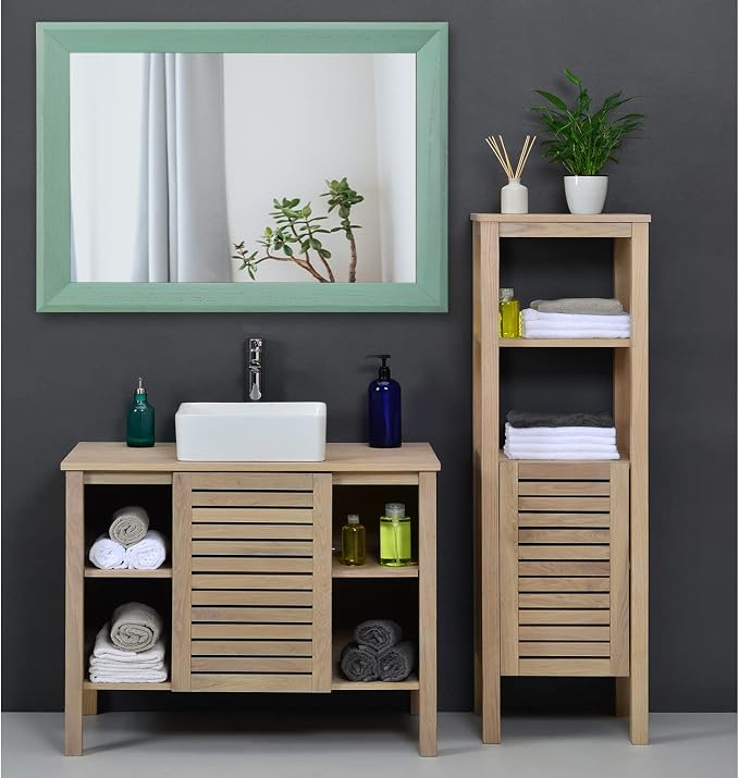 AAZZKANG Wood Framed Mirror Rectangle Modern Farmhouse Wall Mirrors Decor Large - Image 6