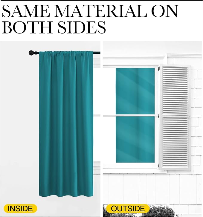 NICETOWN 2 Panels Blackout Curtains, Rod Pocket Window Curtains Room Darkning - Image 5
